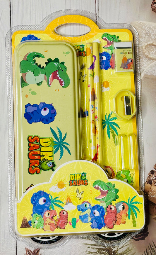 Metal Pencil Case Character Stationery Set