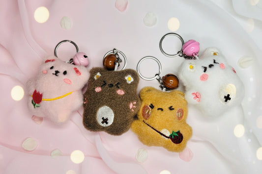 Mini Plushies Keychain with Bell (1 Pc)
