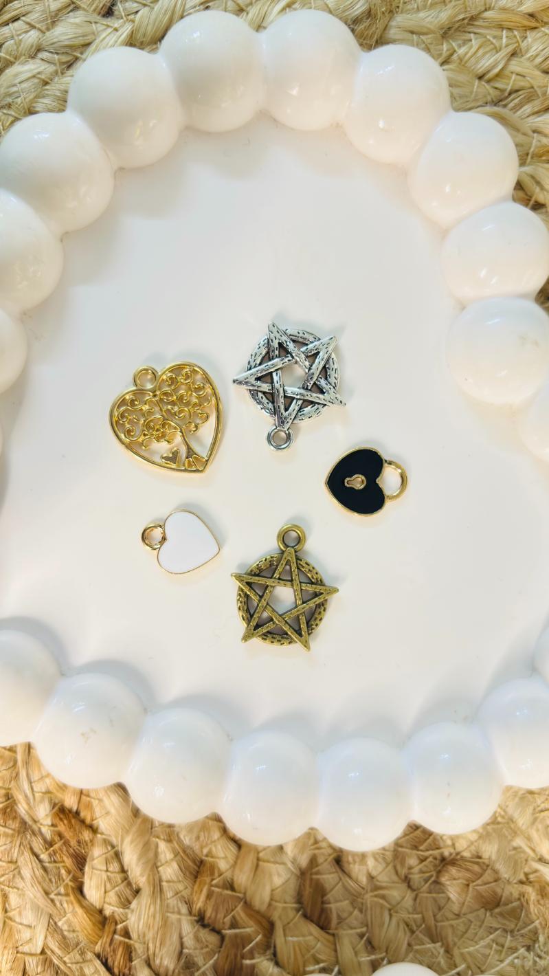 Handmade Enamal Paint Pendant Charms Design 5 (Random Set of 5)