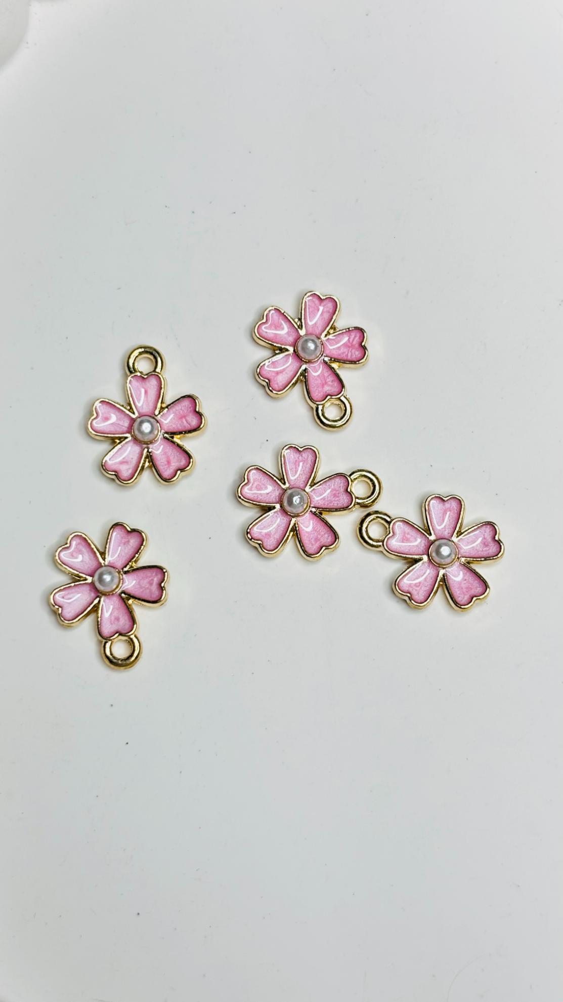 Handmade Enamal Paint Pendant Charms Design 6 (Random Set of 5)