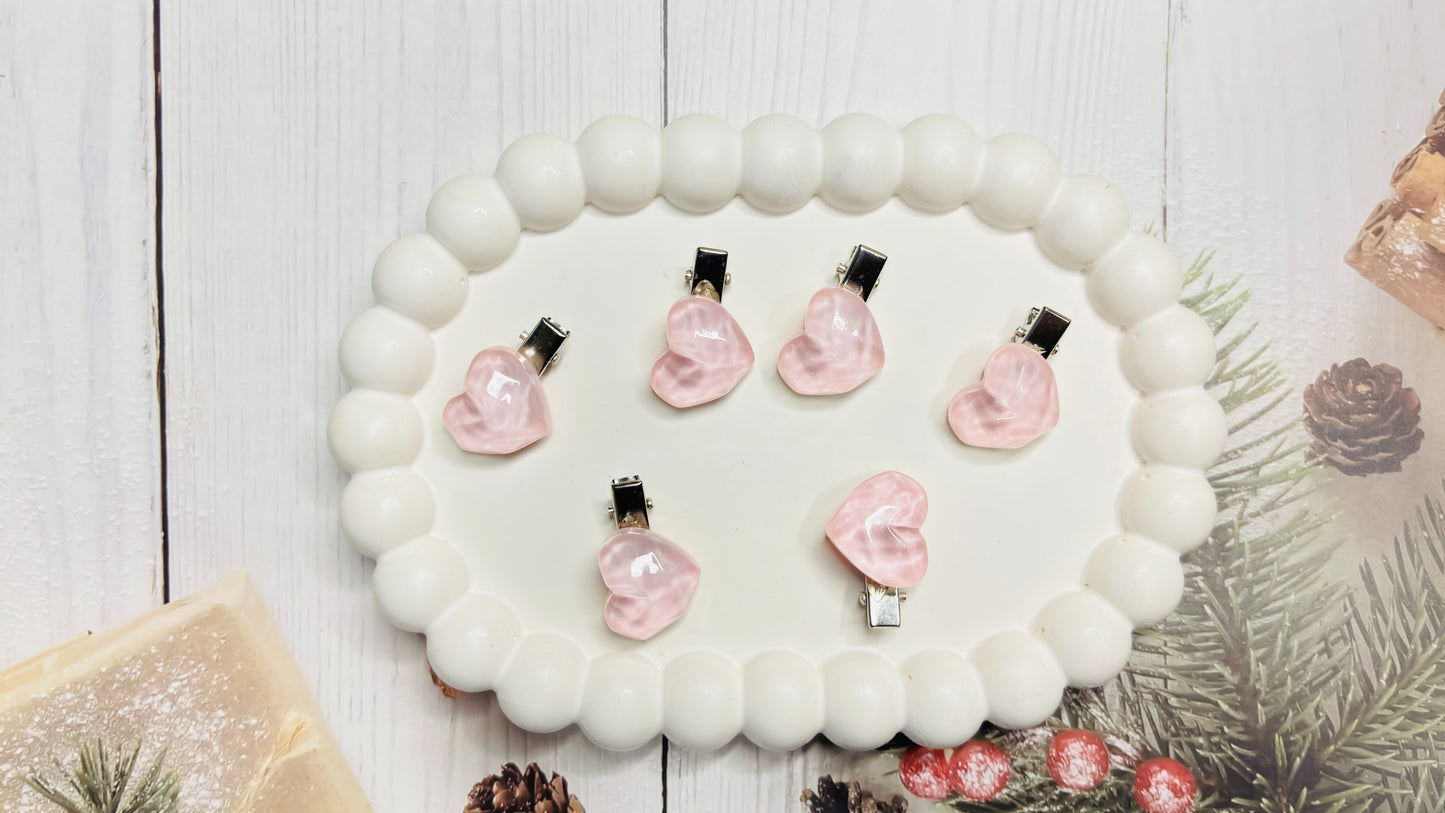 Pastel Resin Hair Clips – Set of 5
