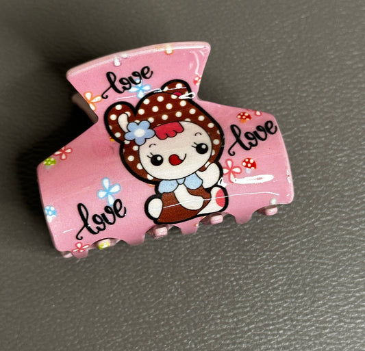 Printed Teddy Claw Clip (1Pc)