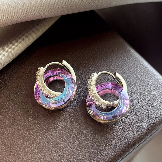 Reflecting round earrings