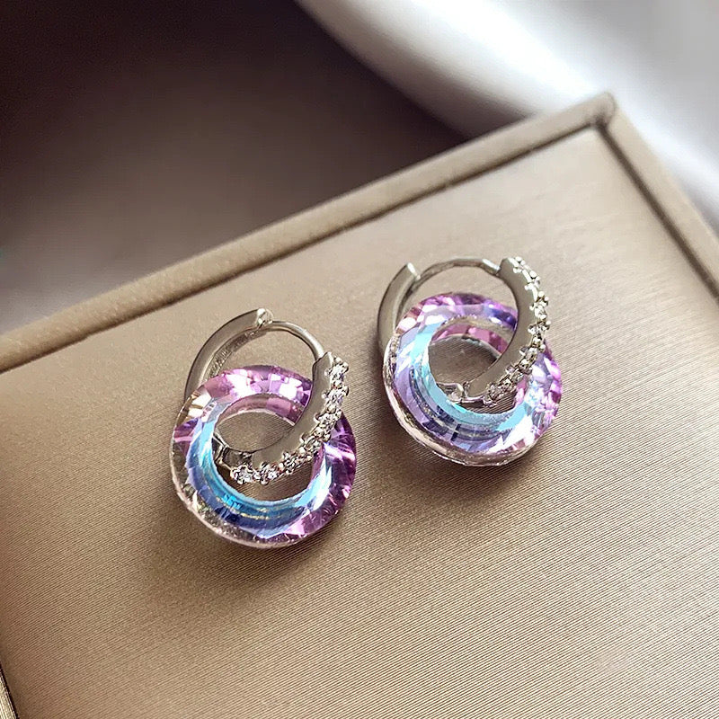 Reflecting round earrings