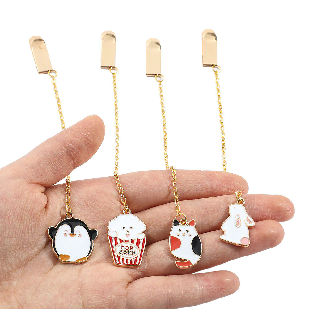 Metal chain bookmark