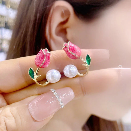 Korean tulip fashion earring