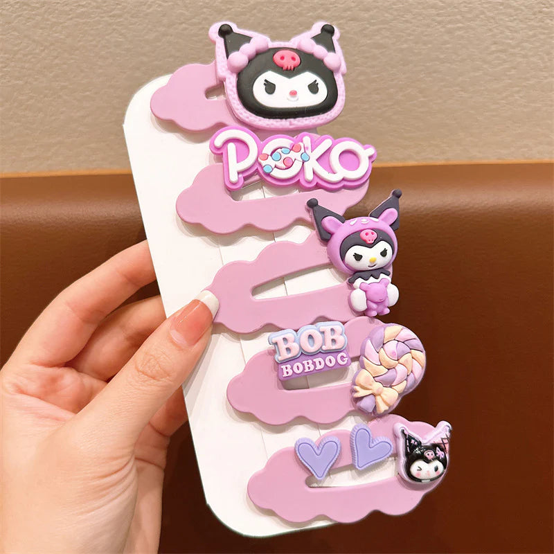 Kuromi Themed Hair Clips Set (1 Random Set)
