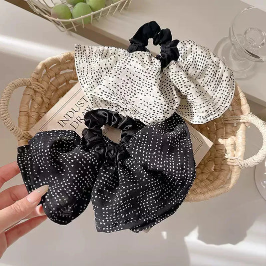 Polka Dot Scrunchie Korean Style Hair Tie (1 Pc)