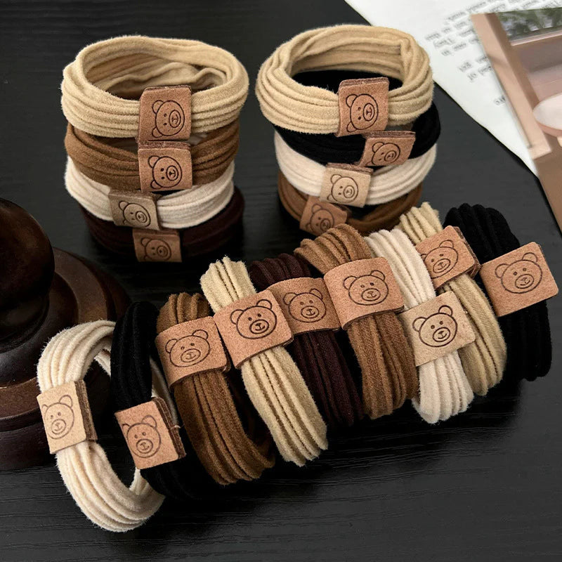 Bear High Elastic PonyTail Hair Tie (Set of 4)