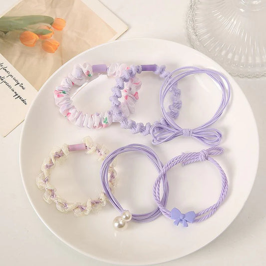 Mori Sweet Cute Hair Rope Ponytail Holder (Set of 6)