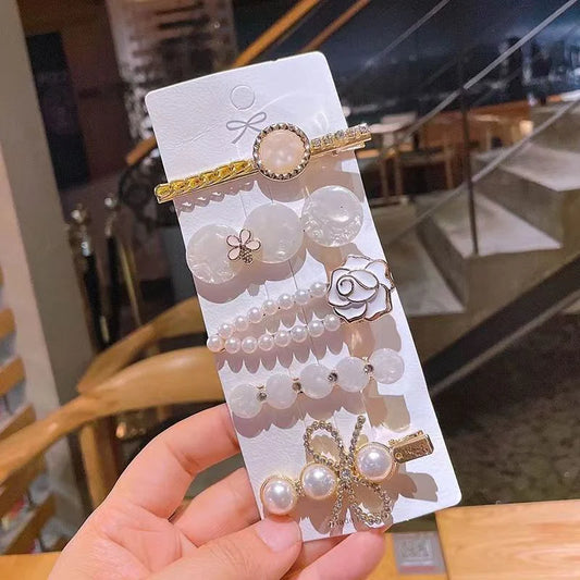 White Camellia 5-piece set Hair Clip