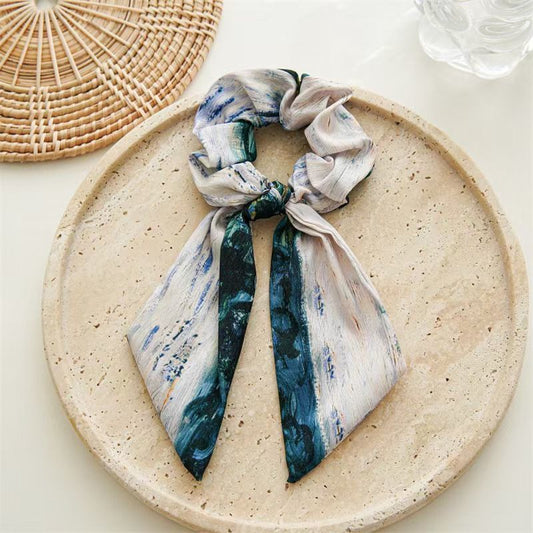 Starry Sky Satin Oil Painting Hair Scrunchie (1 Pc)