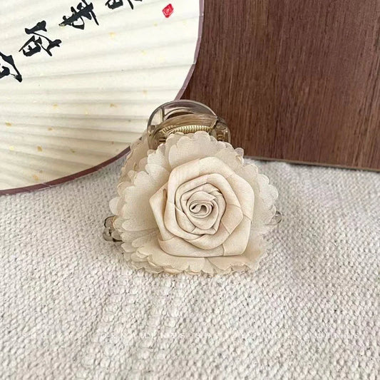 Fairy-Style Tulle Rose Acrylic Hair Clutcher (1 Pc)