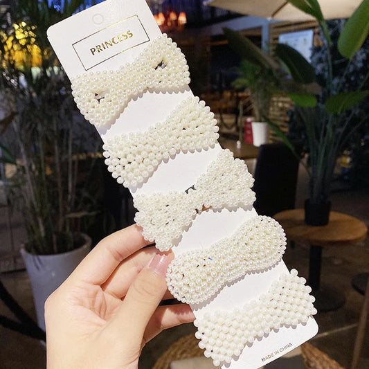 Korean Pearl 5-piece Hair Clip set