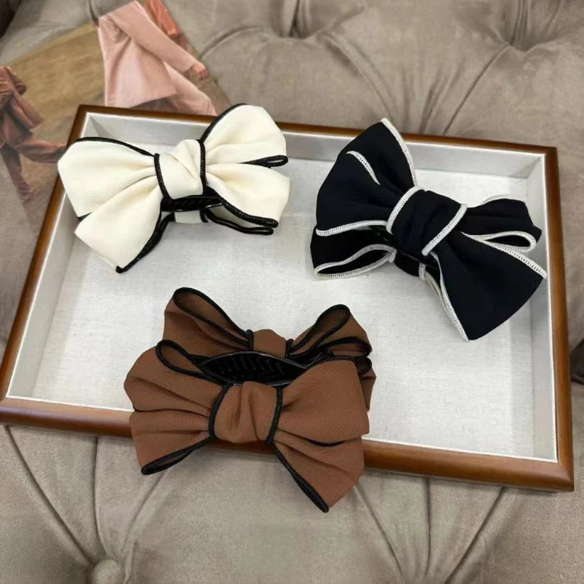 Korean-style Double-sided Bow Grab Clip (1 Pc)