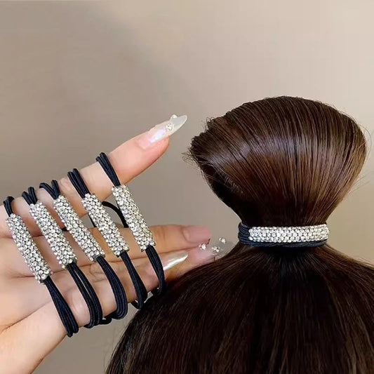 Rhinestone Ponytail Buckle Head Rope (Set of 2)
