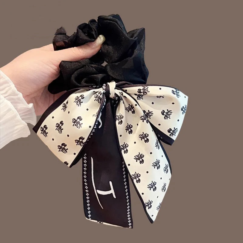 Floral Bow Large Hair Scrunchie (1 PC)