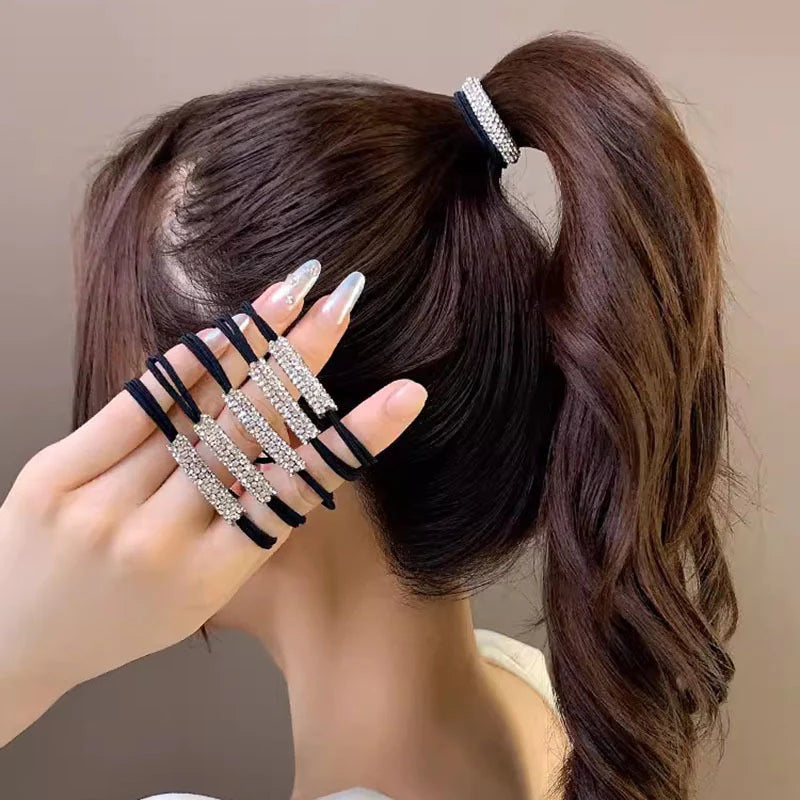 Rhinestone Ponytail Buckle Head Rope (Set of 2)