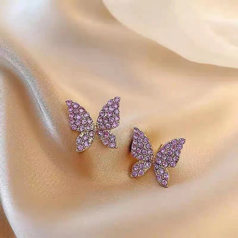 Elegant Purple Butterfly Earrings