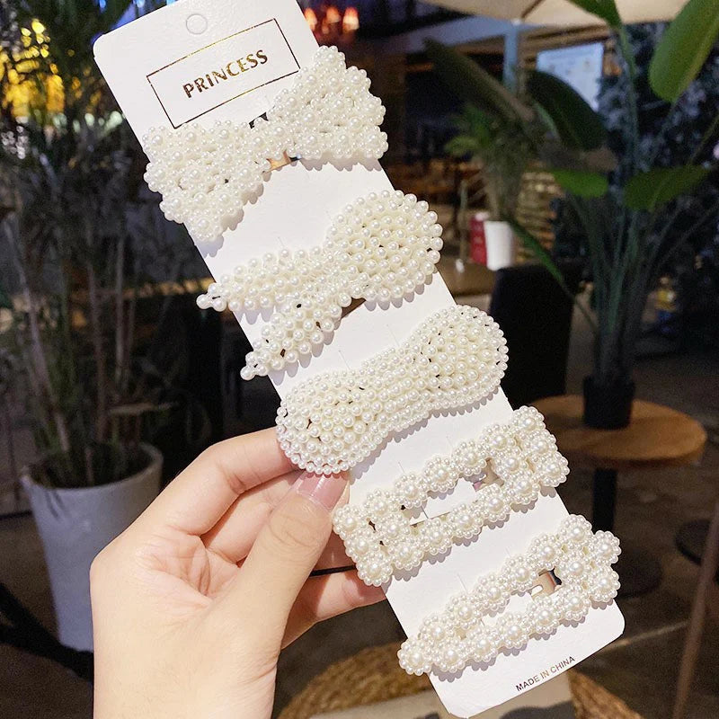 Korean Pearl 5-piece Hair Clip set
