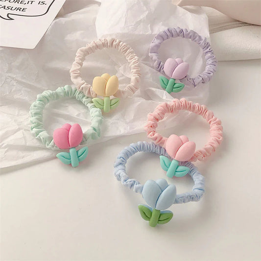 Tulip Flower Hair Tie (Set of 2)