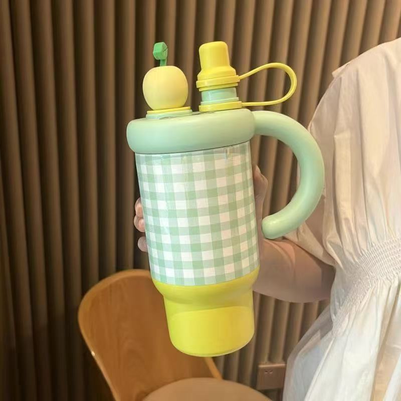 Gingham Cherry Mug Tumbler(800ml)