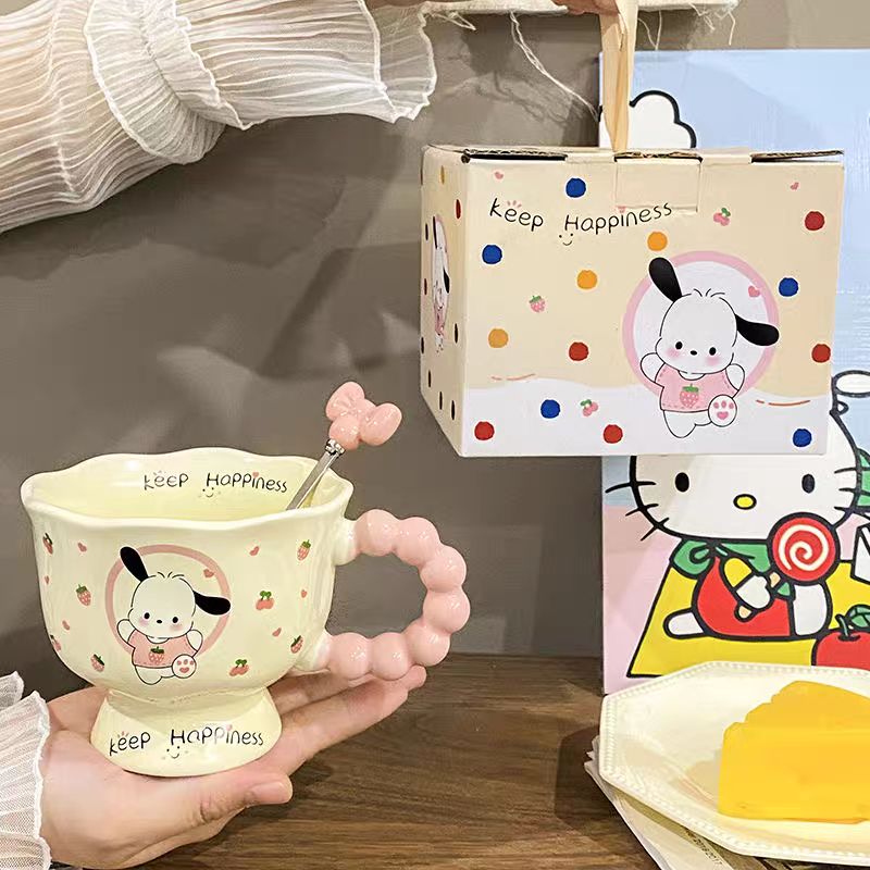 Sanrio Kawaii Ceramic Mug with Spoon & Gift Box – Limited Edition
