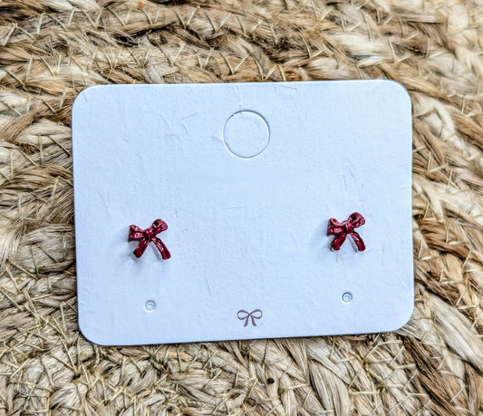 Red Bow Small Earring
