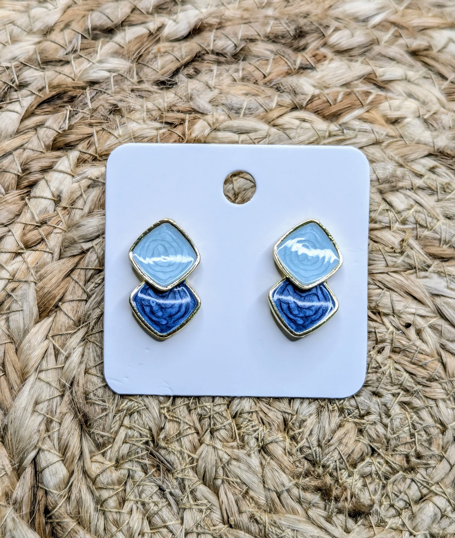 Earrings Blue/Gray Square