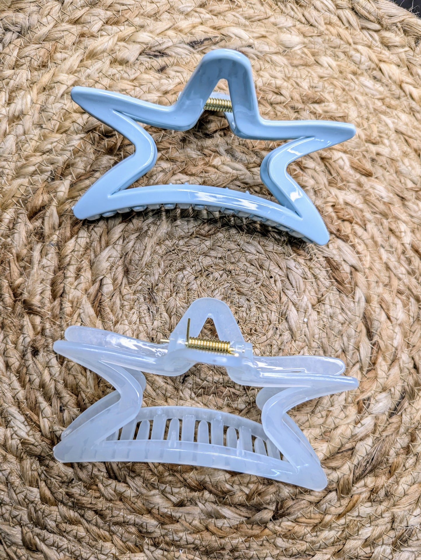 Big Solid Blue Star Hair Claw