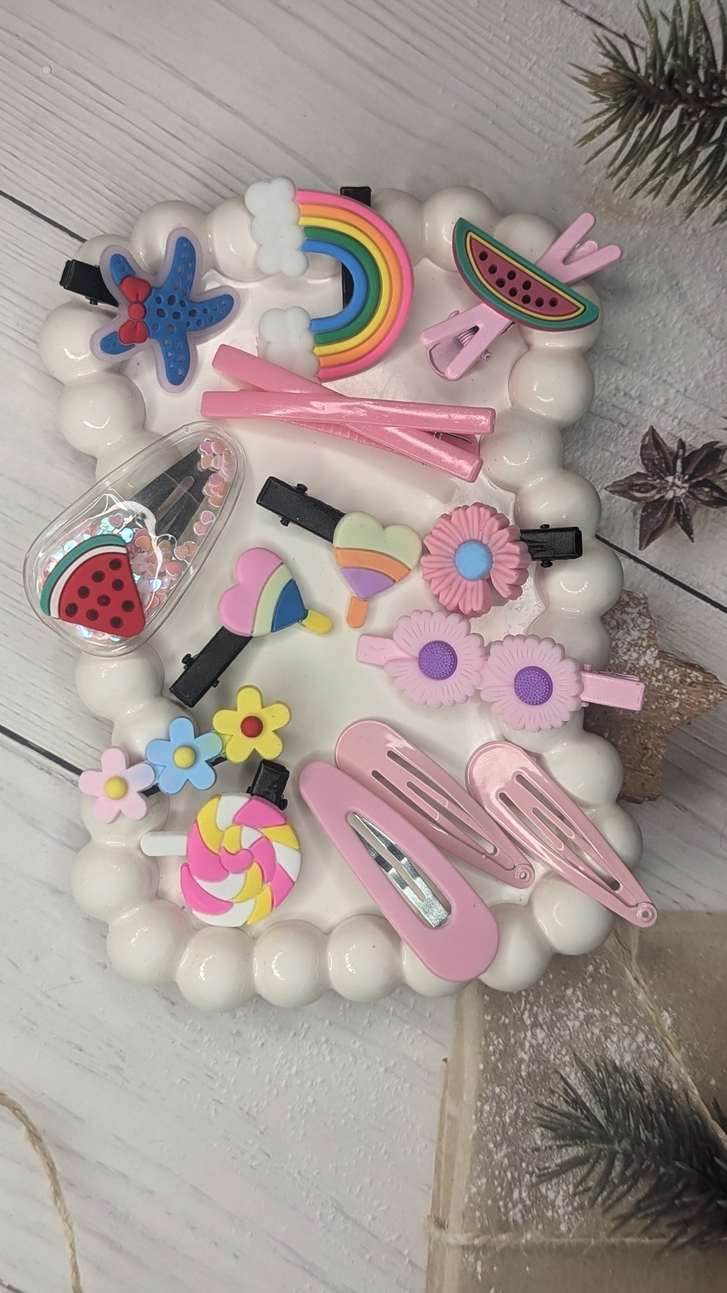 Rubber Colorful Hair Pins (Set of 5)