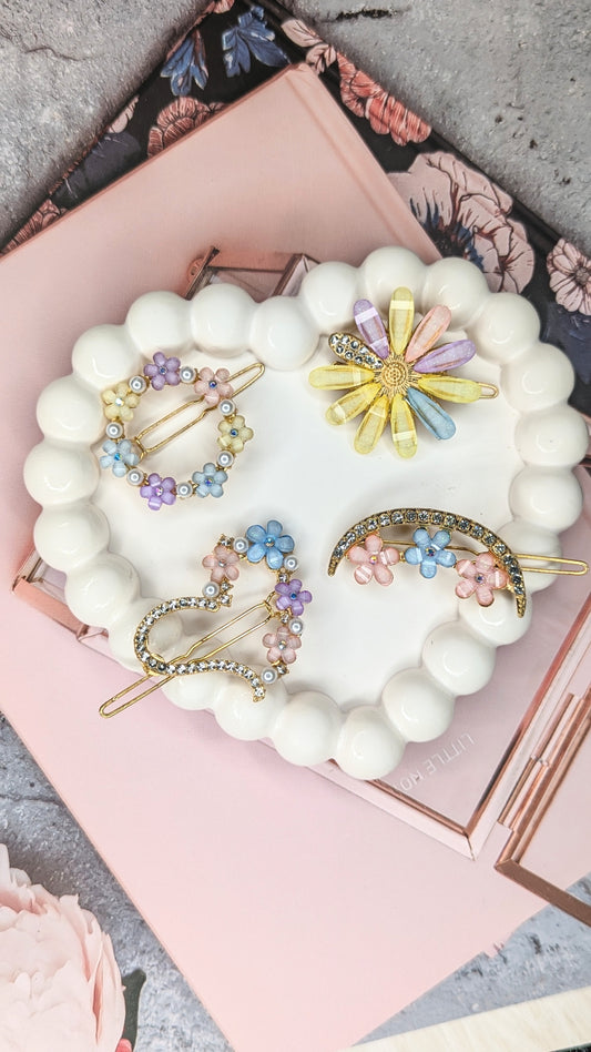 Multi Flower Color Hair Clip 1 Pc