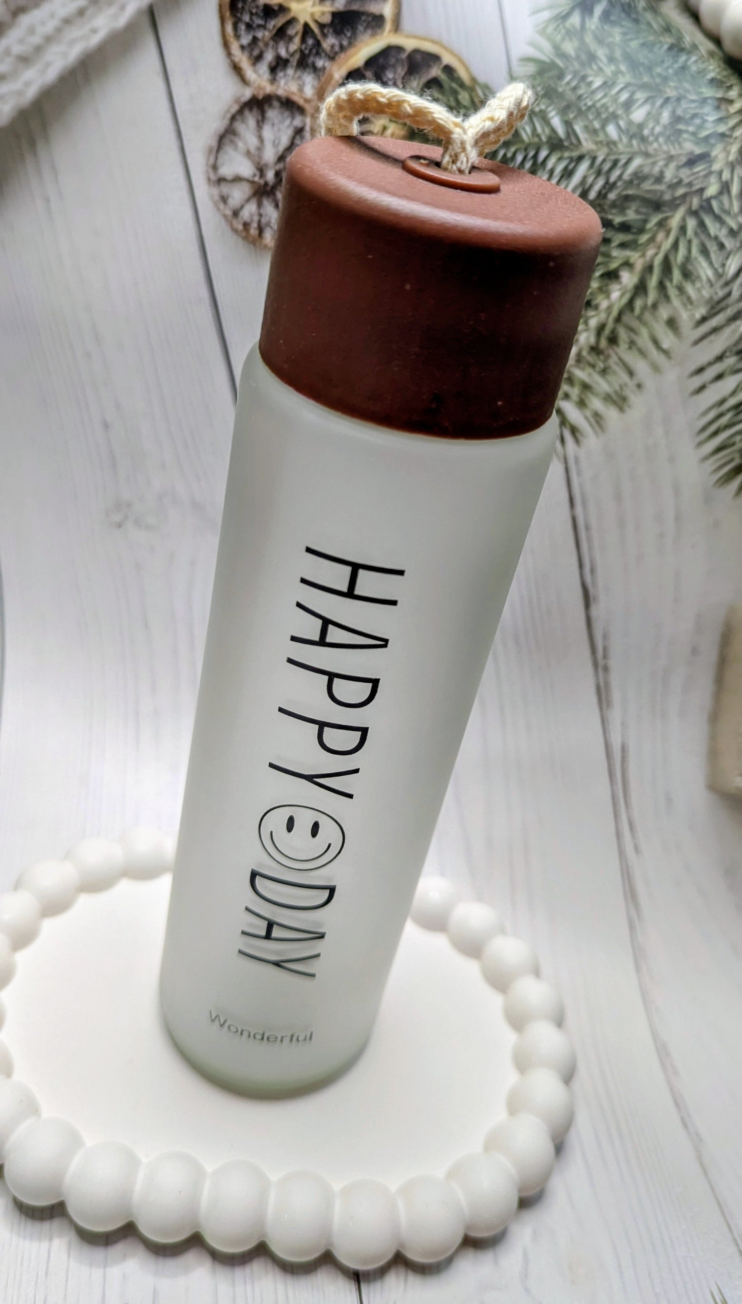 Frosted Glass Water Bottle  Lucky Day