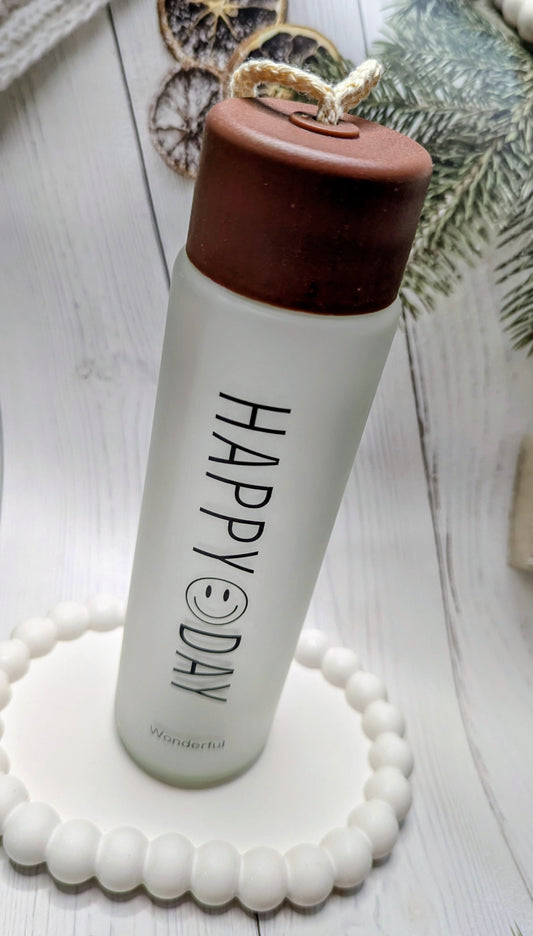 Frosted Glass Water Bottle  Lucky Day