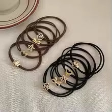 Alloy Ornament Elastic Hair Ties (Set of 5)