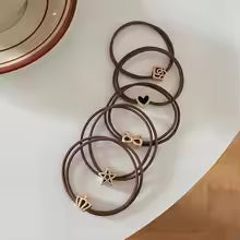 Alloy Ornament Elastic Hair Ties (Set of 5)