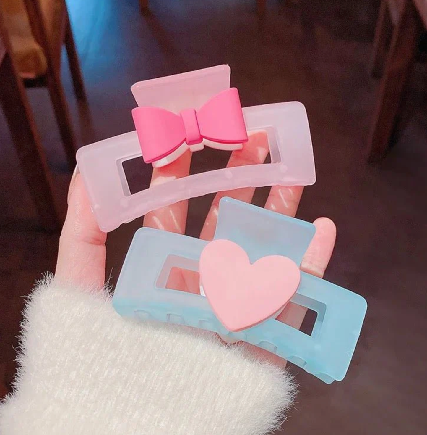 Korean Style Frosted Pastel Hair Claw Blue