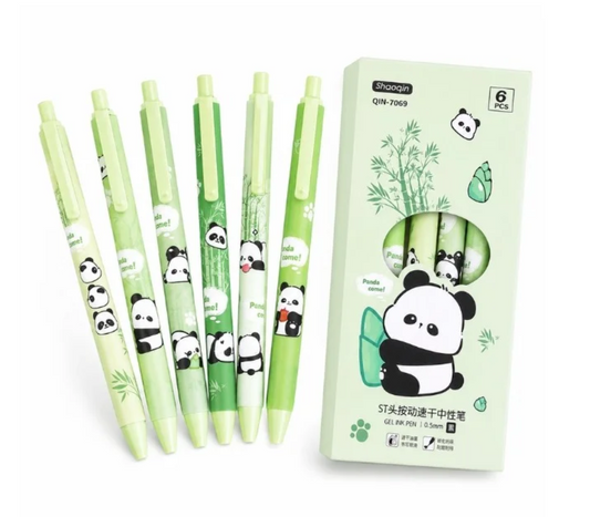 Panda Gel Ink Pen Set of 6