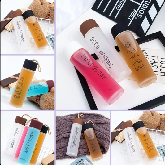 Frosted Glass Water Bottle  Lucky Day