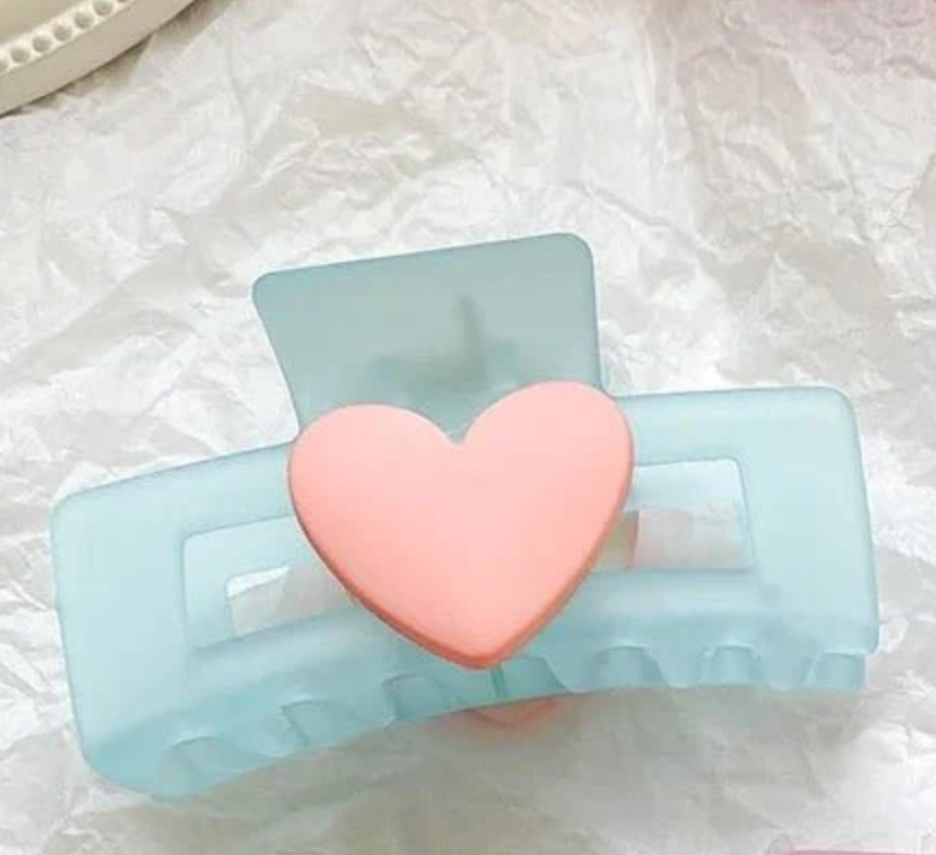 Pince à cheveux coréenne style pastel givré bleu