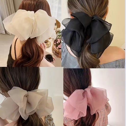 Chiffon Bow Spring hair clip (1 Pc)