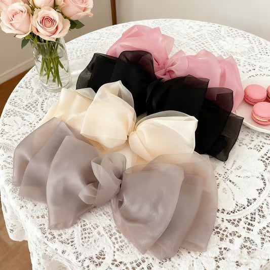 Chiffon Bow Spring hair clip (1 Pc)