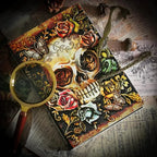 Vintage 3D Skull Embossed Notebook Set