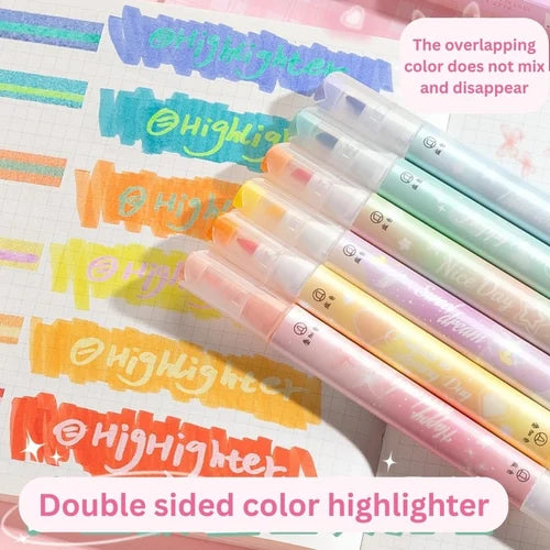 Dual Side Morandi Colour Highlighter Pen Set (6-Pen)