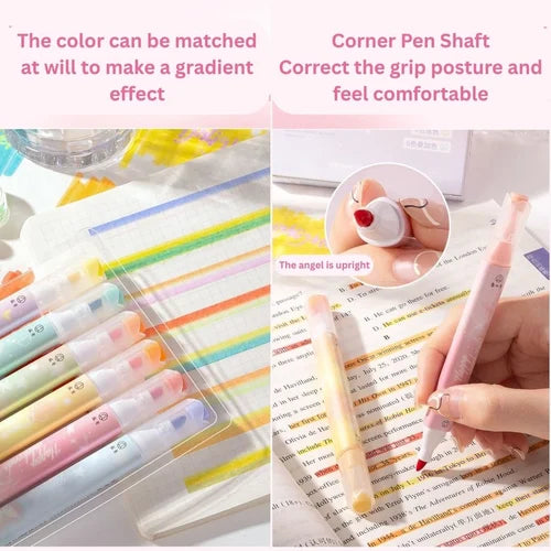 Dual Side Morandi Colour Highlighter Pen Set (6-Pen)