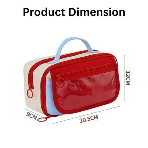 Red And Beige Pencil Case