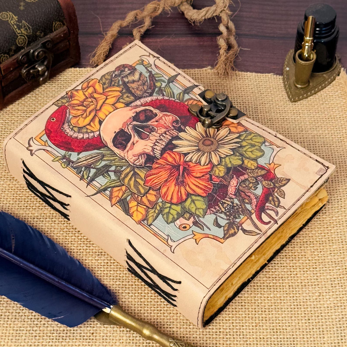Vintage Leather Skull Journal: Book of Shadows