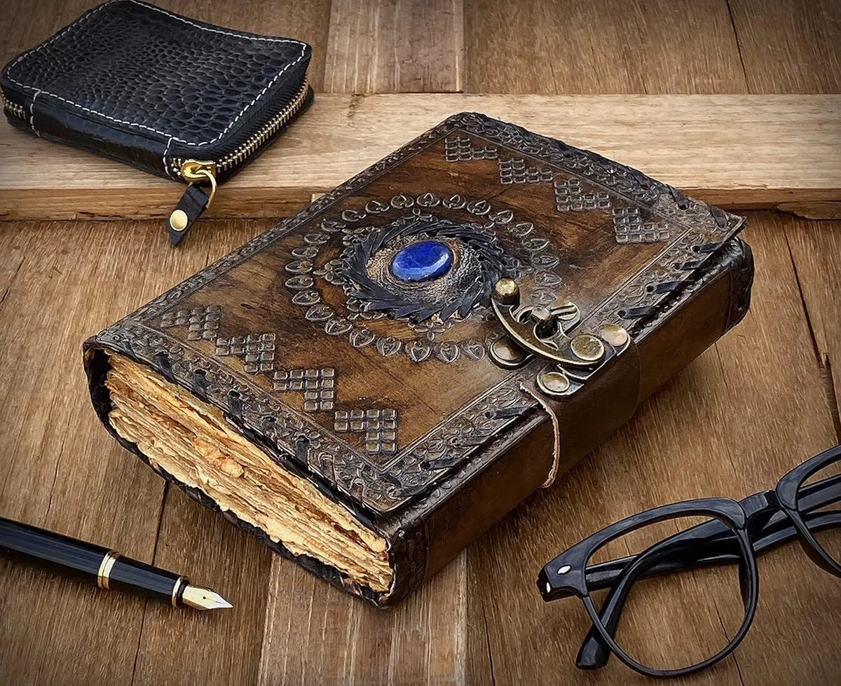 Lapis Lazuli Leather Journal Embossed