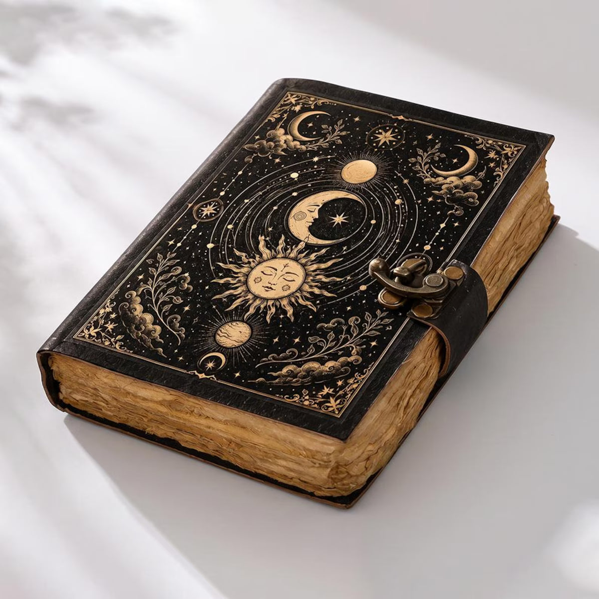 Celestial Sun Moon Leather Journal