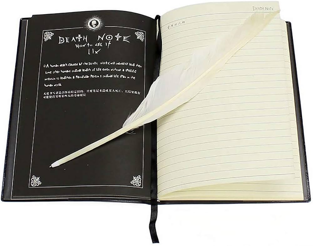 Death Note Anime Cosplay Notebook with feather pen